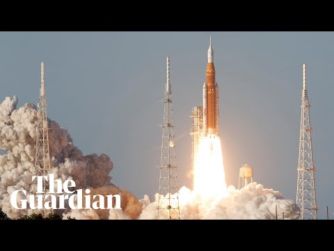 Nasa plans launch of first crewed moon mission in half century – watch live