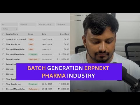 How to Create Batch & Assign to Raw Materials and End Products in ERPNext | Pharma ERP Tutorial