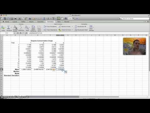 Calculating Mean, Median, Mode, &  Standard Deviation in Excel
