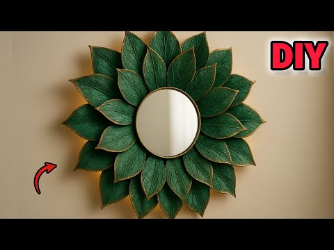 DIY Luxury Mirror Wall Art 🤑 Cardboard Transformation♻️