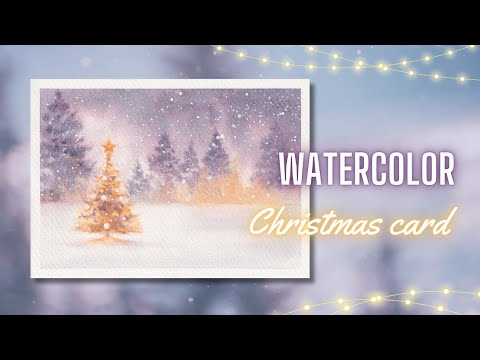 Watercolor Christmas Card 🎄Paint With Me! (Easy Holiday Painting - Beginner friendly)