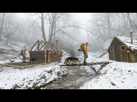 Building a Strong Log Cabin Shelter in the Wilderness | Full Build Timelapse