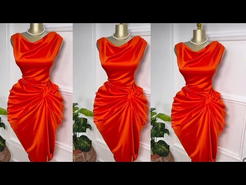 how to make a cowl neck and pleated dress