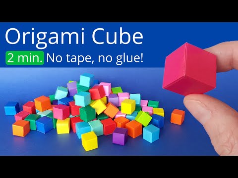 2 Minute Easy Origami Cube Tutorial 🧊 Paper Cube Craft to Make Minecraft Blocks or Lego Bricks