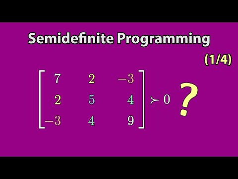 What Does It Mean For a Matrix to be POSITIVE? The Practical Guide to  Semidefinite Programming(1/4)