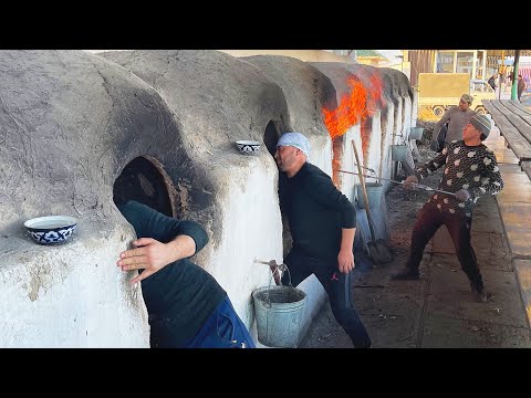 5000 Flatbread in 8 tandoor | Light fire 100 Tandoors a Day | Uzbek cuisine
