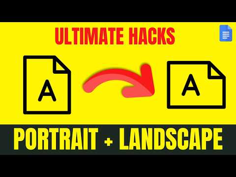 Google Docs Tutorial: Change Page Orientation in Seconds!