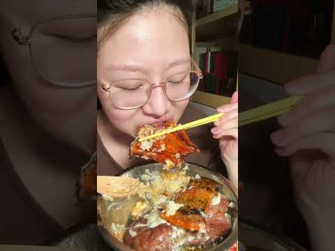 大学生最爱的盖饭 汉堡排鳗鱼盖饭#这硬核美食给我整心动了 #爱吃汉堡的人有福了 #这口心动我先吃了 #大口吃肉#这顿饭的价值胜过山珍海味