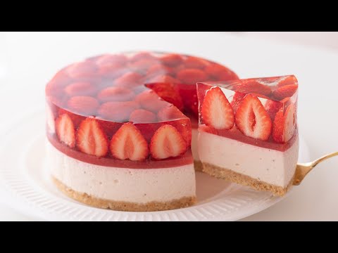 The Best No-Bake Strawberry Cheesecake*No Egg & No Oven|HidaMari Cooking