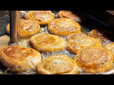 The best Korean street food! ‘Hotteok’ baked with margarine - Korean street food / 부산 깡통시장 아저씨 씨앗호떡