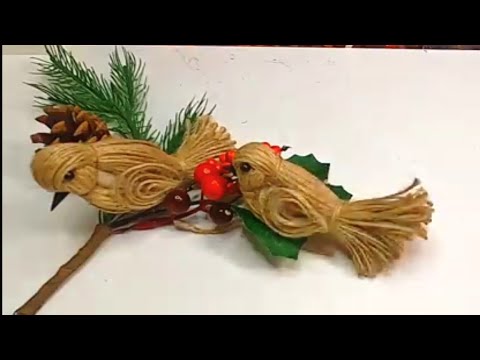 Как можно сделать птичек из джута, веревки или ниток.