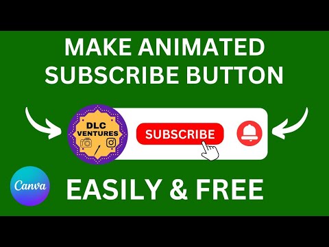 How to make SUBSCRIBE Button Animation Green Screen with bell icon in Canva