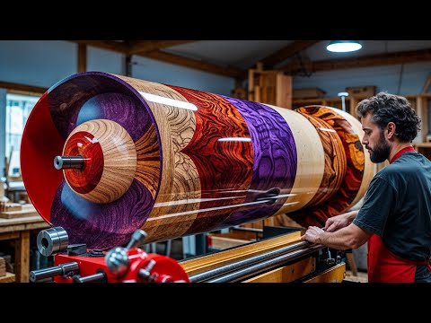 Colorful Bamboo Tubes: Epoxy Glue Masterpieces You've Never Seen Before! - The Magic of Woodturning