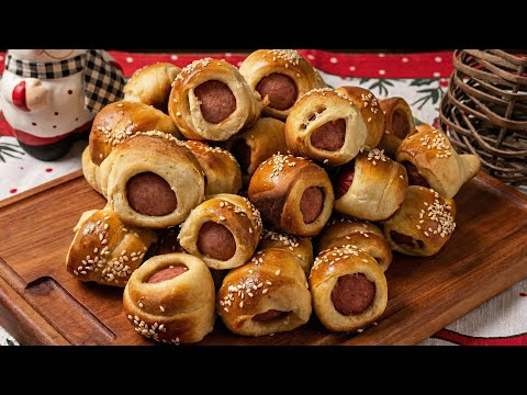 Como fazer Enroladinho de Salsicha Assado e Fofinho (Petisco de Natal e Fim de Ano)