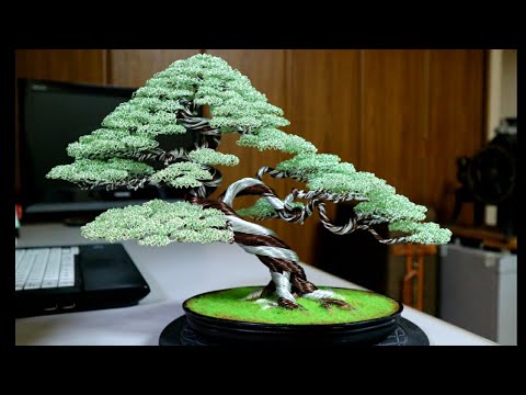 How To Make a wire bonsai tree, pea green color