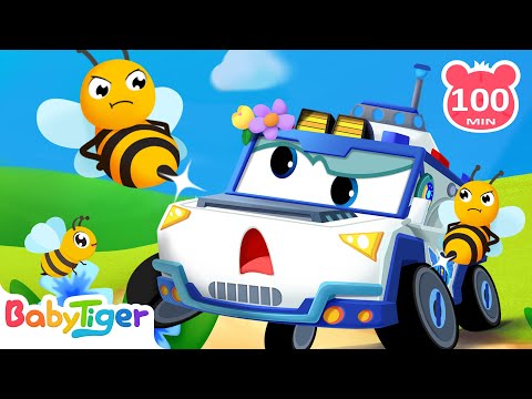 汽車兒歌童話故事大合集 | 汽車兒歌 |  交通工具  | 憤怒的蜜蜂  | 連續播放 | 童謠 l Kids Song | 貝樂虎 babytiger
