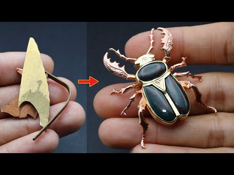 I turned scrap metal into a beetle pendant - making unique jewelry from waste materials