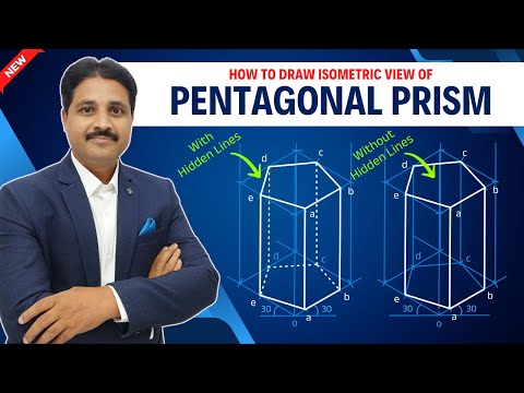 HOW TO DRAW ISOMETRIC VIEW OF PENTAGONAL PRISM IN ENGINEERING DRAWING AND GRAPHICS