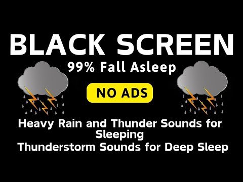 🔴 Heavy Rain and Thunder Sounds for Sleeping  - Black Screen | Perfect for Deep Sleep and Relaxation