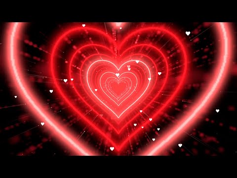 Red Heart Animation❤️ Romantic Radiance Heart Background Video Loop | Heart Tunnel Background