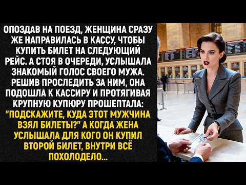 Опоздав на поезд, женщина сразу же направилась в кассу, чтобы купить билет на следующий рейс...