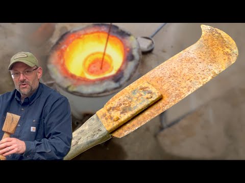 Brush Axe Restored With Melted Aluminum Cans