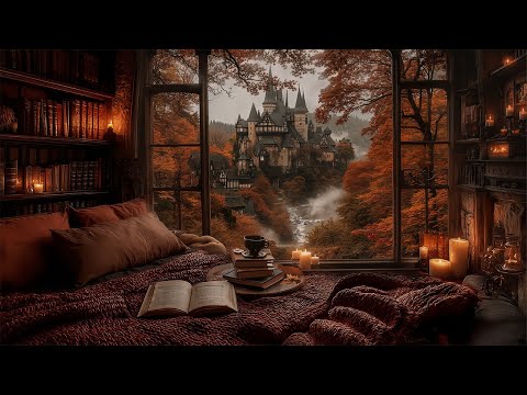 Cozy Reading Secret Nook | Dark Academia Autumn Playlist with Rain Sounds | Classical Piano & Violin