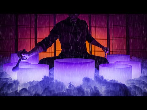 **THUNDER AND RAIN** Sound Bath | Soothing Soundscape for Bedtime | Crystal Singing Bowls