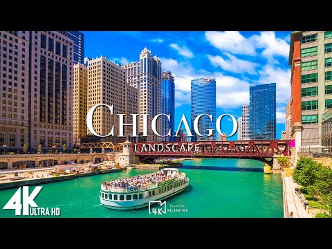 Chicago 4K drone view 🇺🇸 Flying Over Chicago | Relaxation film with calming music - 4k HDR