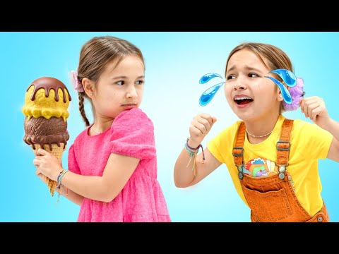 Girls learn to share food - Useful stories for kids
