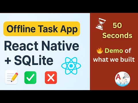 React Native + SQLite Offline Task App | 50s Quick Demo