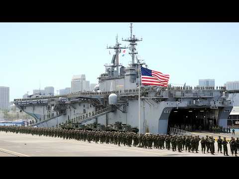 Tensions Rise! USS Boxer (LHD-4) Moves Out with Marines for Amphibious Operations