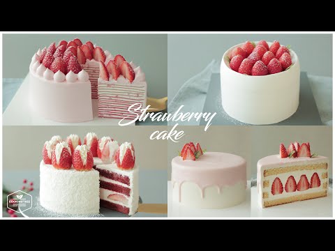🍓4가지 딸기 케이크 레시피 모음.zip🍓 : 4 Strawberry Cake Recipe * 홈베이킹 영상 모음 Baking Video | Cooking tree