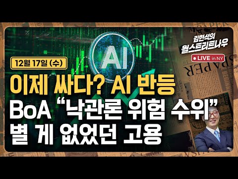 [김현석의 월스트리트나우-12월17일] 이제 싸다? AI 반등..BoA "낙관론 위험 수위", 별 게 없었던 고용