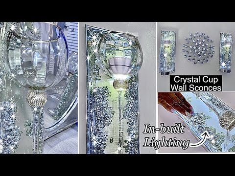 DIY CRYSTAL GLASS WALL SCONCES | DIY LIGHTING SOLUTION WITH GLAM