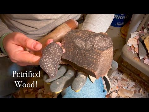 Flintknapping Black Petrified WOOD!