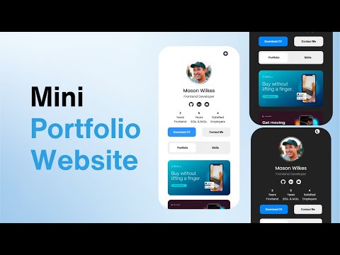 Create a Responsive Mini Portfolio Website Design Using HTML CSS & JavaScript