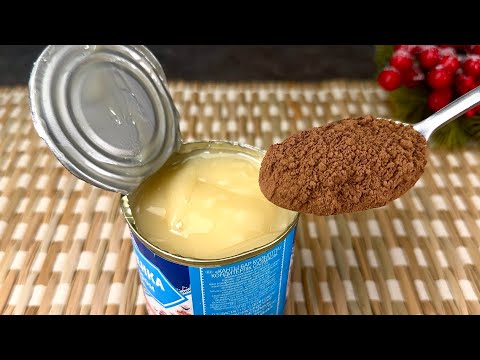 Whip condensed milk with cocoa! You will be amazed! Dessert in a minute. No baking!