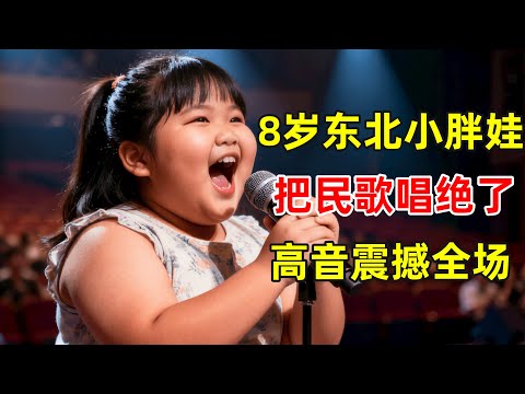 8岁小胖娃竟把民歌唱绝了!翻唱王二妮《张灯结彩》,高音震撼全场【草根大明星】