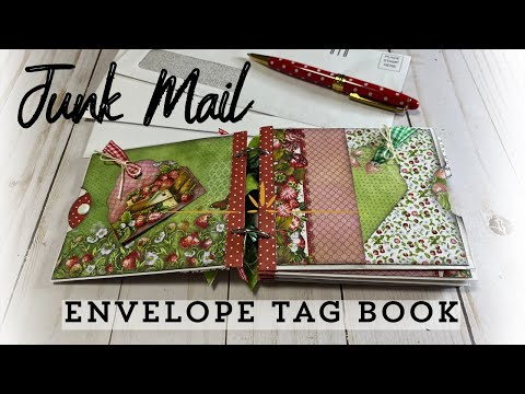 🍓Junk Mail Envelope Tag Book Tutorial (Giveaway ended)