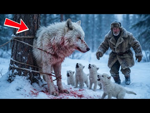 Волчицу с детенышами бросили на морозе — но охотник сотворил чудо