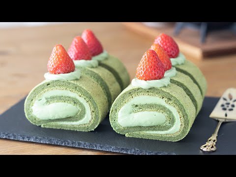 Rich Matcha Roll Cake｜HidaMari Cooking