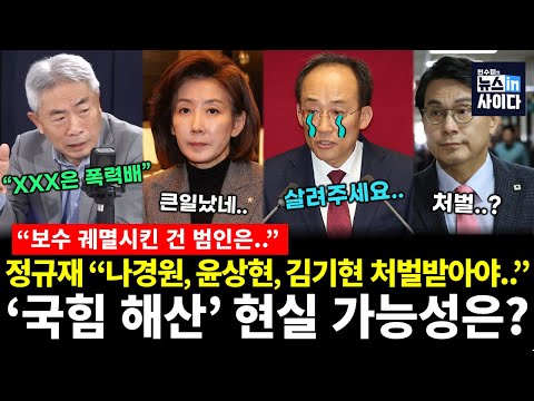 정규재의 충격 발언 "나경원, 윤상현, 김기현 처벌 받아야한다!" 국힘 해산 현실 가능성?! (정규재 전수미) #정규재의시선 #뉴스인사이다 (1128_금)