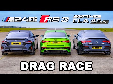 BMW M240i v Audi RS3 v AMG CLA 45 S: DRAG RACE