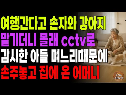 "너 나 감시하니?" 여행간다며 손주와 강아지까지 맡겨놓고 CCTV로 감시한 아들며느리 때문에 손주 놓고 집으로 돌아와버린 어머니 | 노후 | 사연라디오 | 부모자식 | 오디오북
