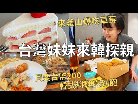 妹妹來釜山玩啦👧🏻🇰🇷傳統市場採購大草莓🍓| 超便宜韓式料理吃到飽🍽️| Korea vlog