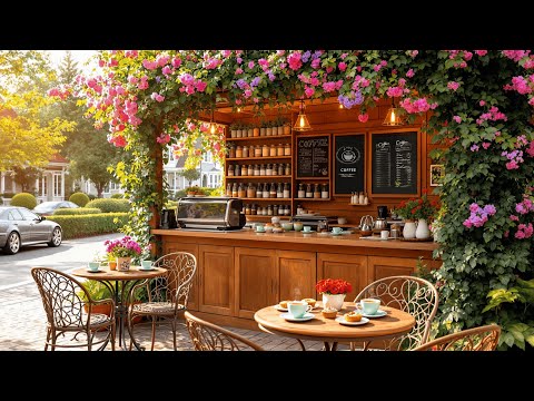 Morning Spring Jazz ☕ Tranquil Jazz Music at Spring Coffee Shop Ambience for Relax, Study, Good Mood