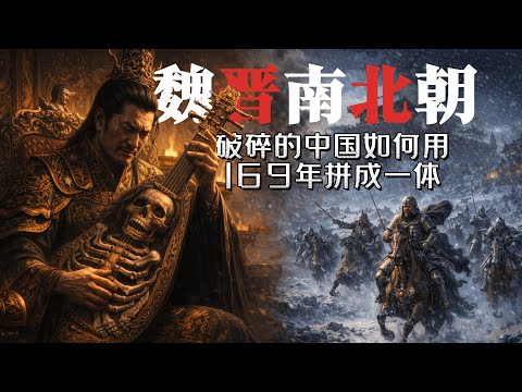 从东晋亡到隋文帝统一天下，南北朝横跨169年。王朝更替频繁的时期：南朝四代，北朝五国；战争不断，制度重构，民族融合。文化却从未中断。共同构成了隋唐盛世之前，最残酷也最必要的“历史熔炉”#魏晋南北朝