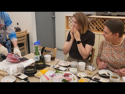 The reaction of a Ukrainian mom, who only knew canned tuna, to eating raw tuna for the first time