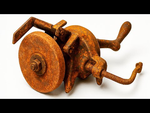RESTORATION! Old Vintage Rusted Hand Crank Grinder.